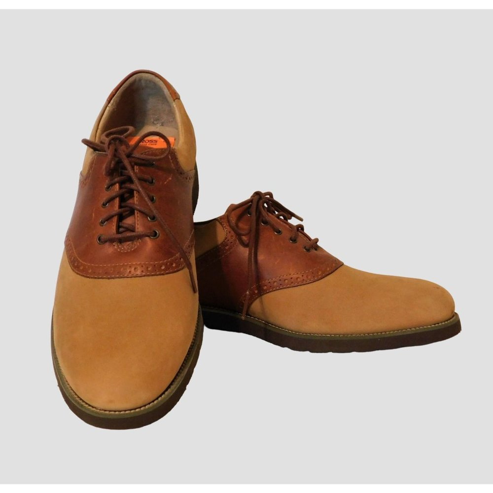 Rockport Mens Shoes 10M Leather Oxford Ties Brown Tan